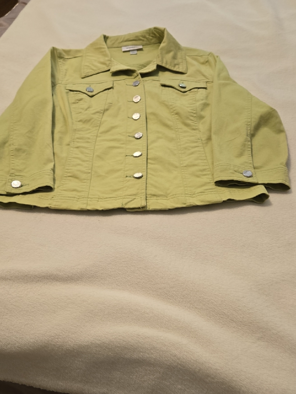 dressbarn Light Green Button-Front Jacket